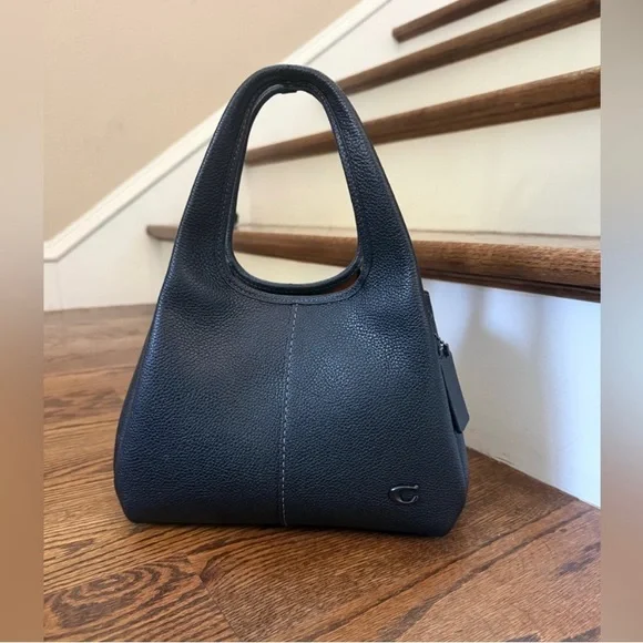 Coach Black Pebbled Leather Shoulder Bag - Picture 1 of 12